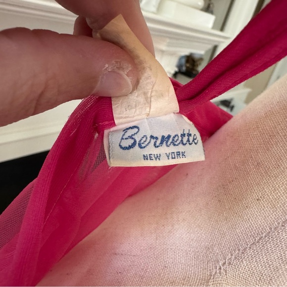Vintage Hot Pink Nightgown & Bernette Sheer Robe Peignoir Set – Medium - Picture 15 of 16